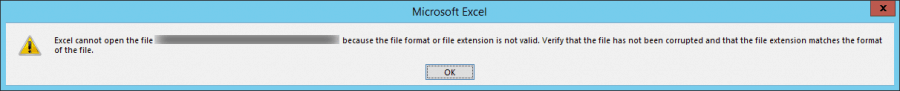 Error Excel no puede abrir el archivo