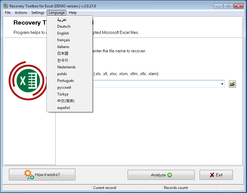 Herramienta de restauración de Microsoft Excel 5