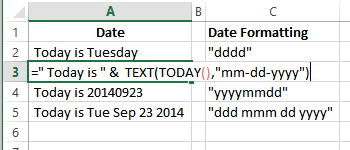 Combinar celdas con texto y una fecha con formato