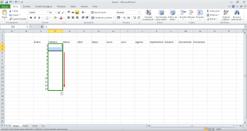 Como rellenar datos secuenciales en Excel saltando filas Paso 2