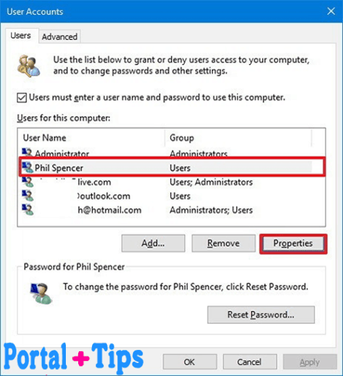 cambiar el nombre de usuario en windows 10 utilizando el Administrador de cuentas de usuario Pasos 1 al 6