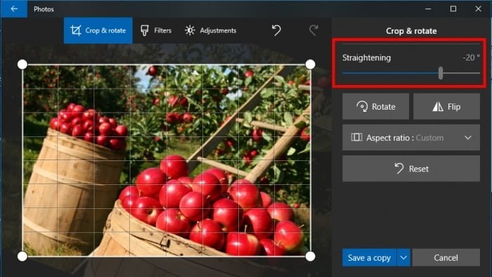 Opcion cortar y rotar Fotos Windows 10 Opcion cortar y rotar Fotos Windows 10