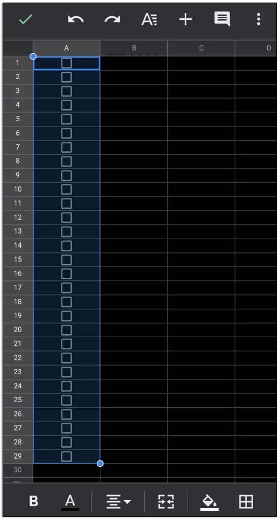 casilla de verificación a un documento de google 32