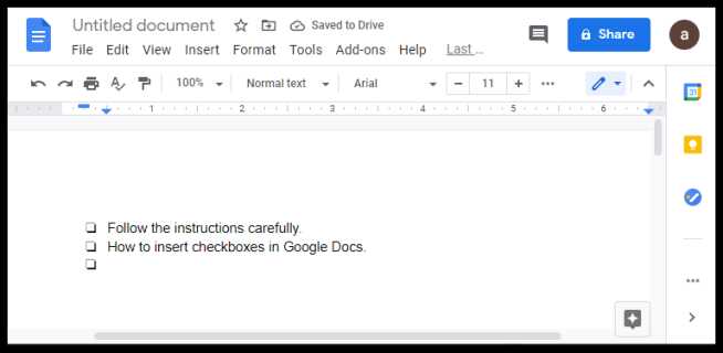casilla de verificación a un documento de google 6