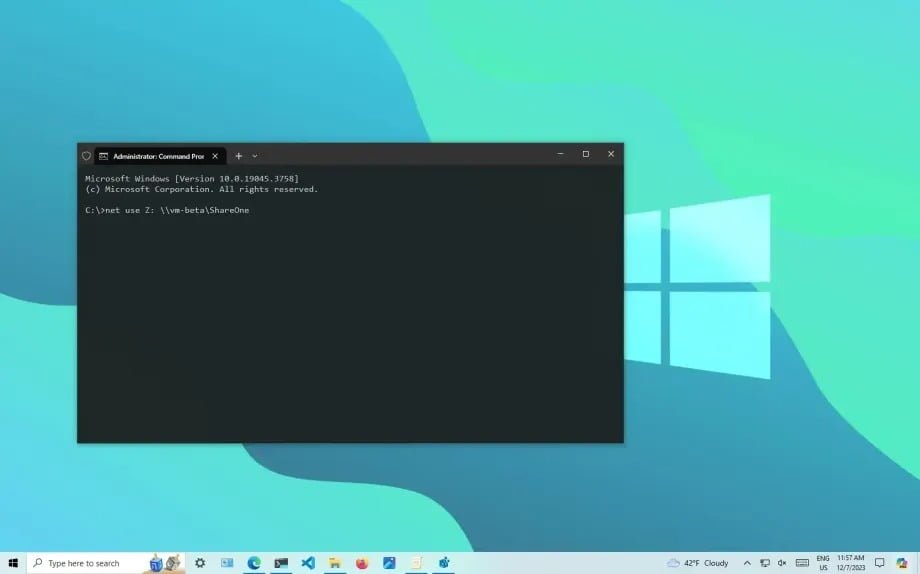 mapear una unidad de red desde el símbolo 1